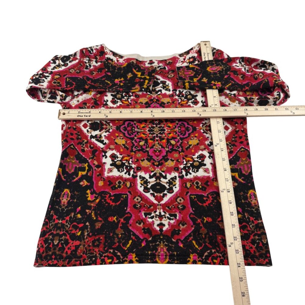 Ruby Rd. Petite‎ Womens Top PM Rayon/Nylon Blend Multicolor - Picture 3 of 4